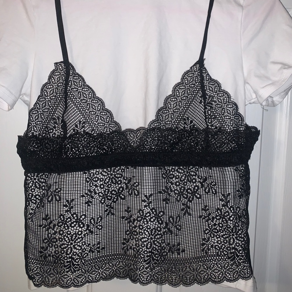 SHEIN NEVER WORN DOUBLED TEE WITH LACY TANK